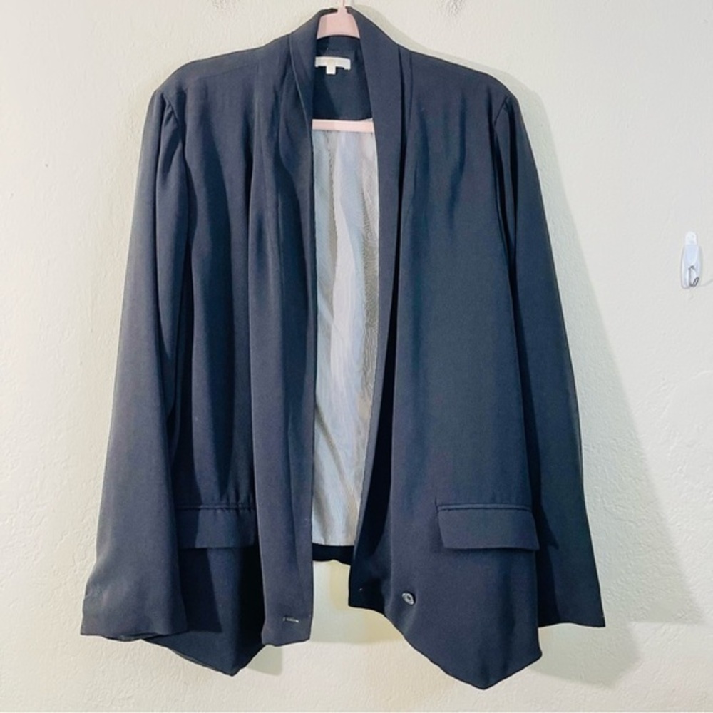 Matty M Black Open-Front Draped Blazer